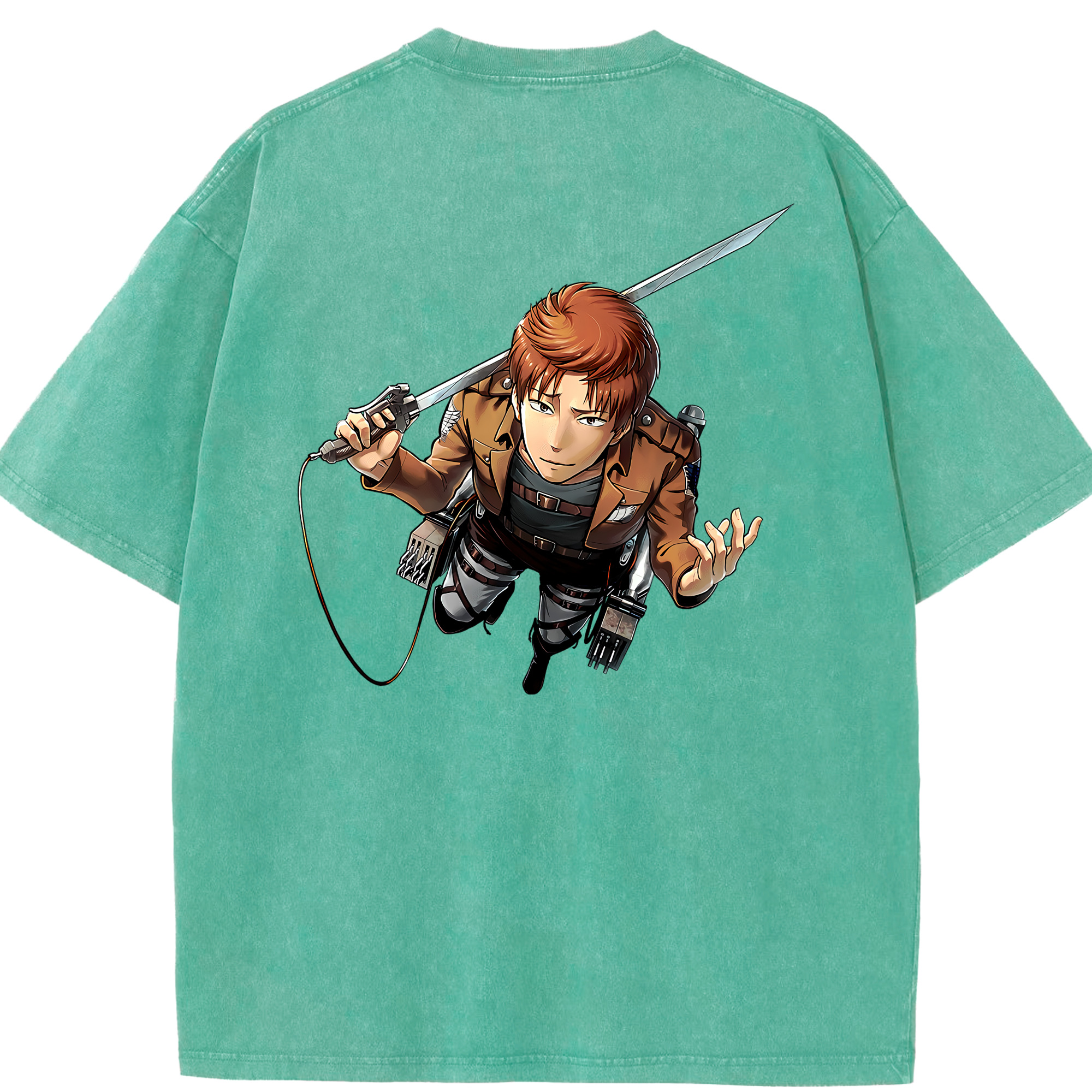 （画像用） 進撃の巨人 Attack on Titan 綿100% ヴィンテージ風 半袖Tシャツ（背面プリント）